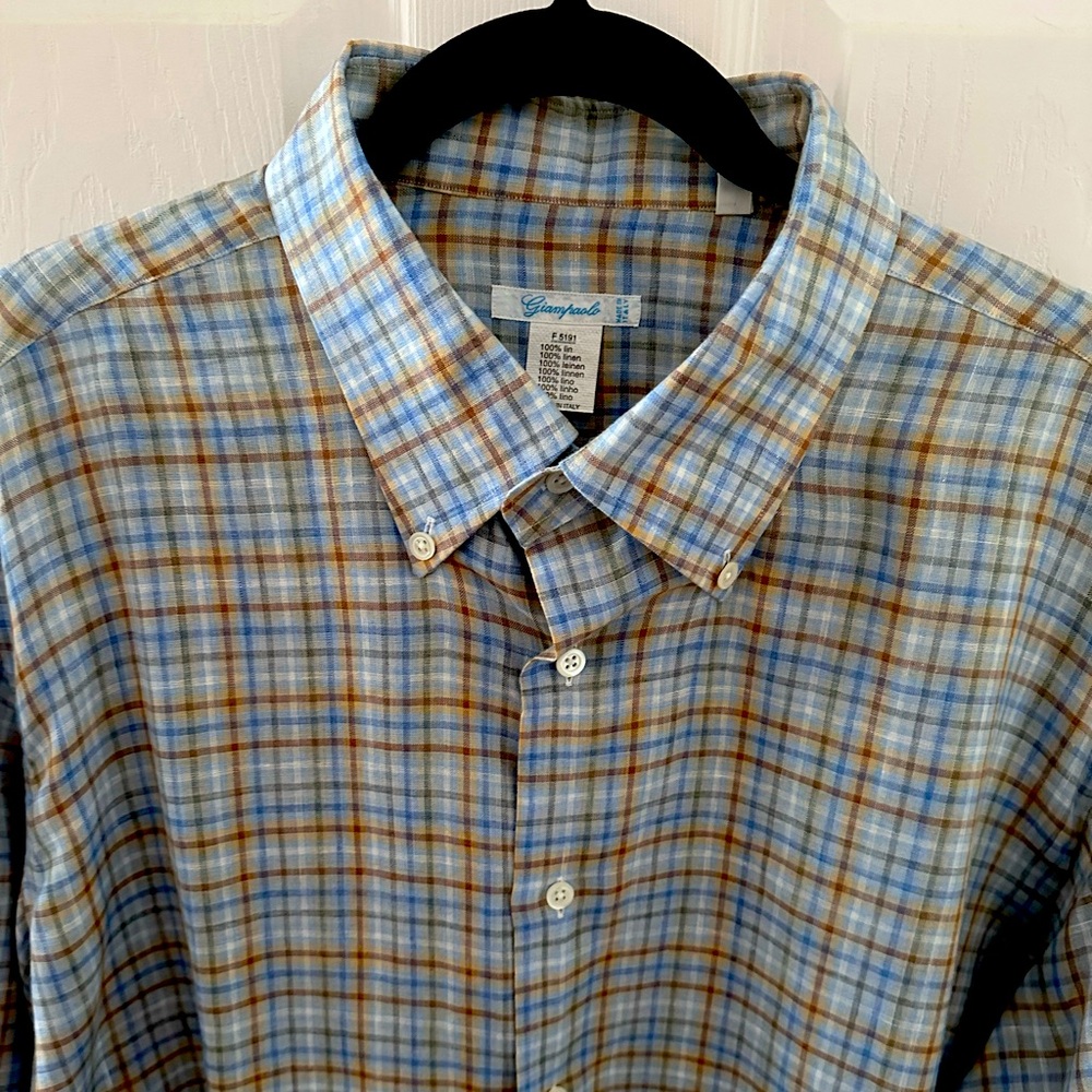 Men’s long sleeve XXL, 100% linen shirt
